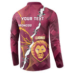 Personalised Lions Football And Broncos Rugby Button Sweatshirt Sporty Version