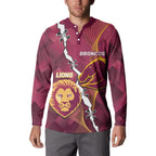 Personalised Lions Football And Broncos Rugby Button Sweatshirt Sporty Version