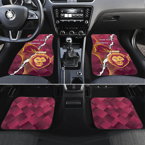 Personalised Lions Football And Broncos Rugby Car Mats Sporty Version