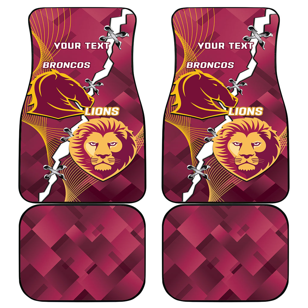Personalised Lions Football And Broncos Rugby Car Mats Sporty Version