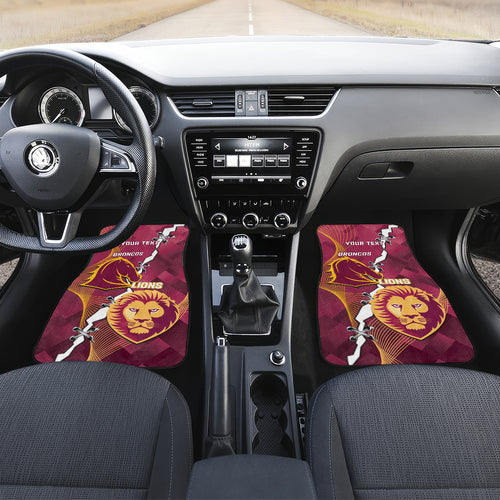 Personalised Lions Football And Broncos Rugby Car Mats Sporty Version