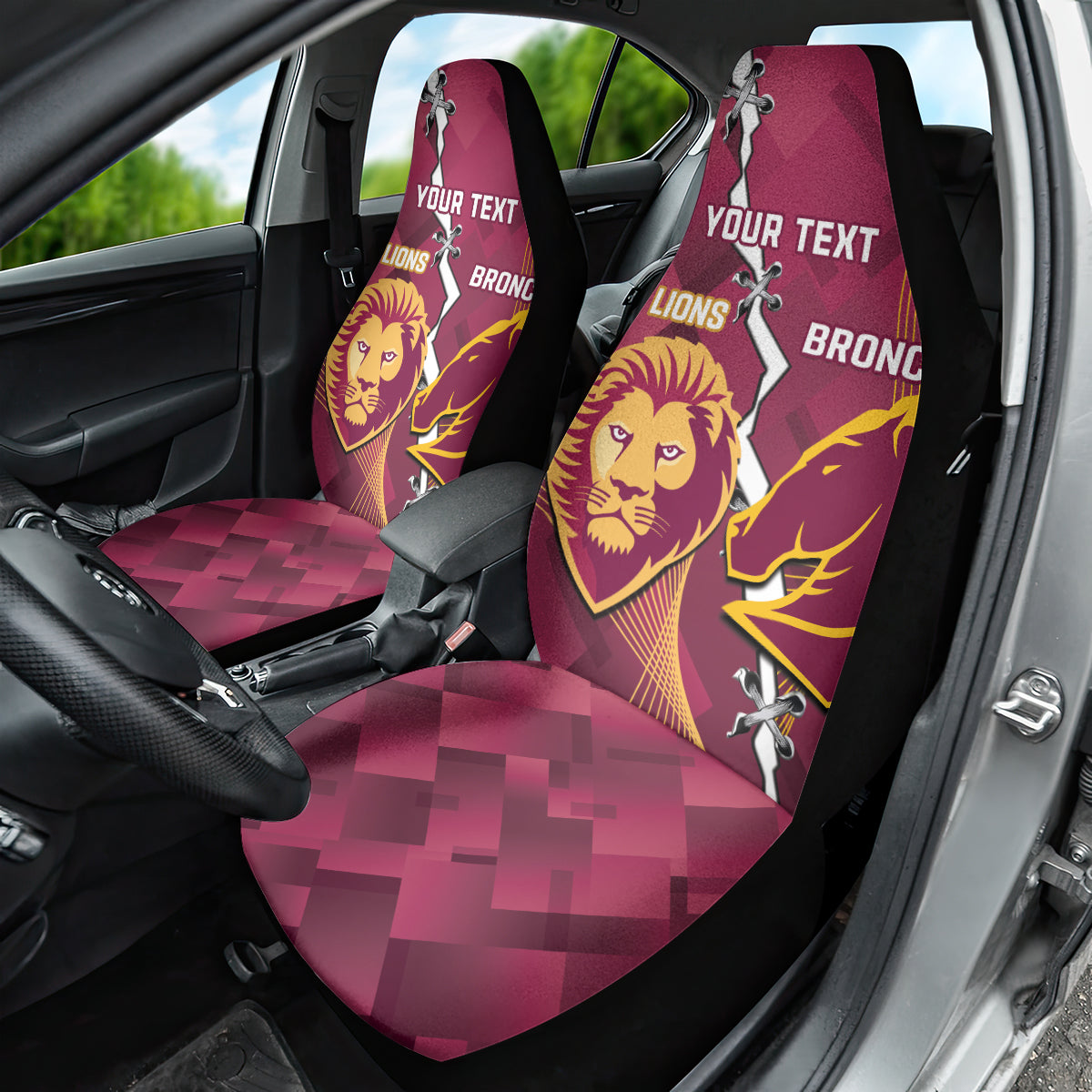 Personalised Lions Football And Broncos Rugby Car Seat Cover Sporty Version