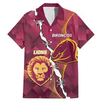 Personalised Lions Football And Broncos Rugby Family Matching Mermaid Dress and Hawaiian Shirt Sporty Version