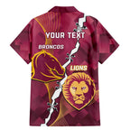 Personalised Lions Football And Broncos Rugby Family Matching Mermaid Dress and Hawaiian Shirt Sporty Version