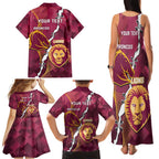 Personalised Lions Football And Broncos Rugby Family Matching Tank Maxi Dress and Hawaiian Shirt Sporty Version