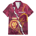 Personalised Lions Football And Broncos Rugby Family Matching Tank Maxi Dress and Hawaiian Shirt Sporty Version