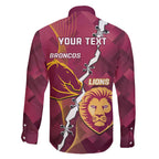 Personalised Lions Football And Broncos Rugby Family Matching Tank Maxi Dress and Hawaiian Shirt Sporty Version