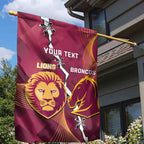 Personalised Lions Football And Broncos Rugby Garden Flag Sporty Version