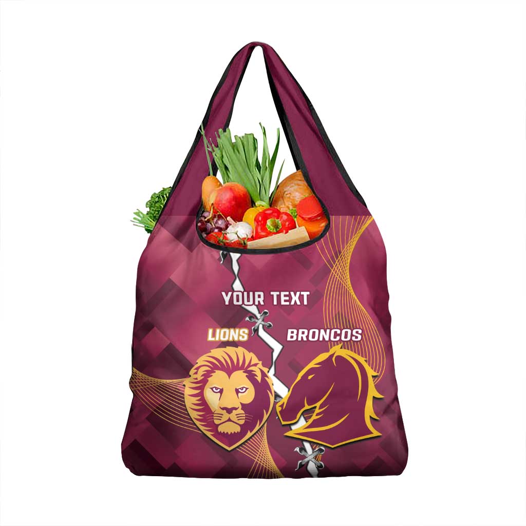 Personalised Lions Football And Broncos Rugby Grocery Bag Sporty Version