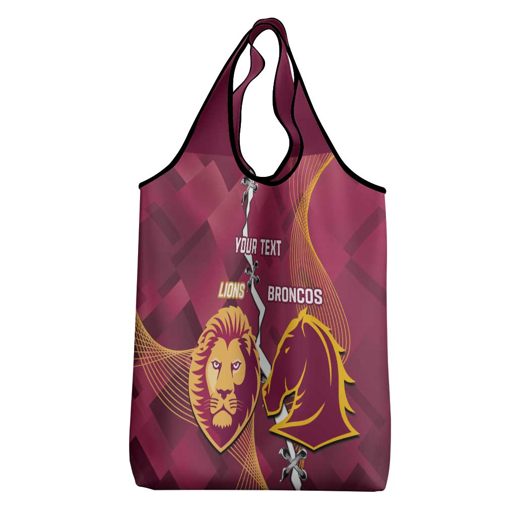 Personalised Lions Football And Broncos Rugby Grocery Bag Sporty Version