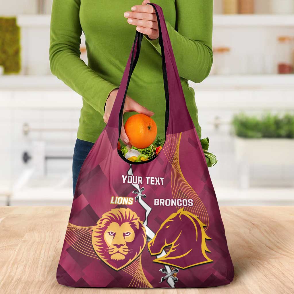 Personalised Lions Football And Broncos Rugby Grocery Bag Sporty Version