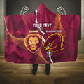 Personalised Lions Football And Broncos Rugby Hooded Blanket Sporty Version