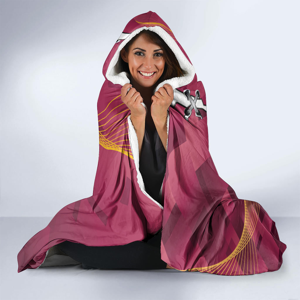 Personalised Lions Football And Broncos Rugby Hooded Blanket Sporty Version