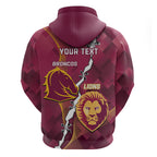 Personalised Lions Football And Broncos Rugby Hoodie Sporty Version