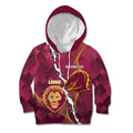 Personalised Lions Football And Broncos Rugby Kid Hoodie Sporty Version