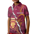 Personalised Lions Football And Broncos Rugby Kid Polo Shirt Sporty Version