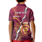 Personalised Lions Football And Broncos Rugby Kid Polo Shirt Sporty Version