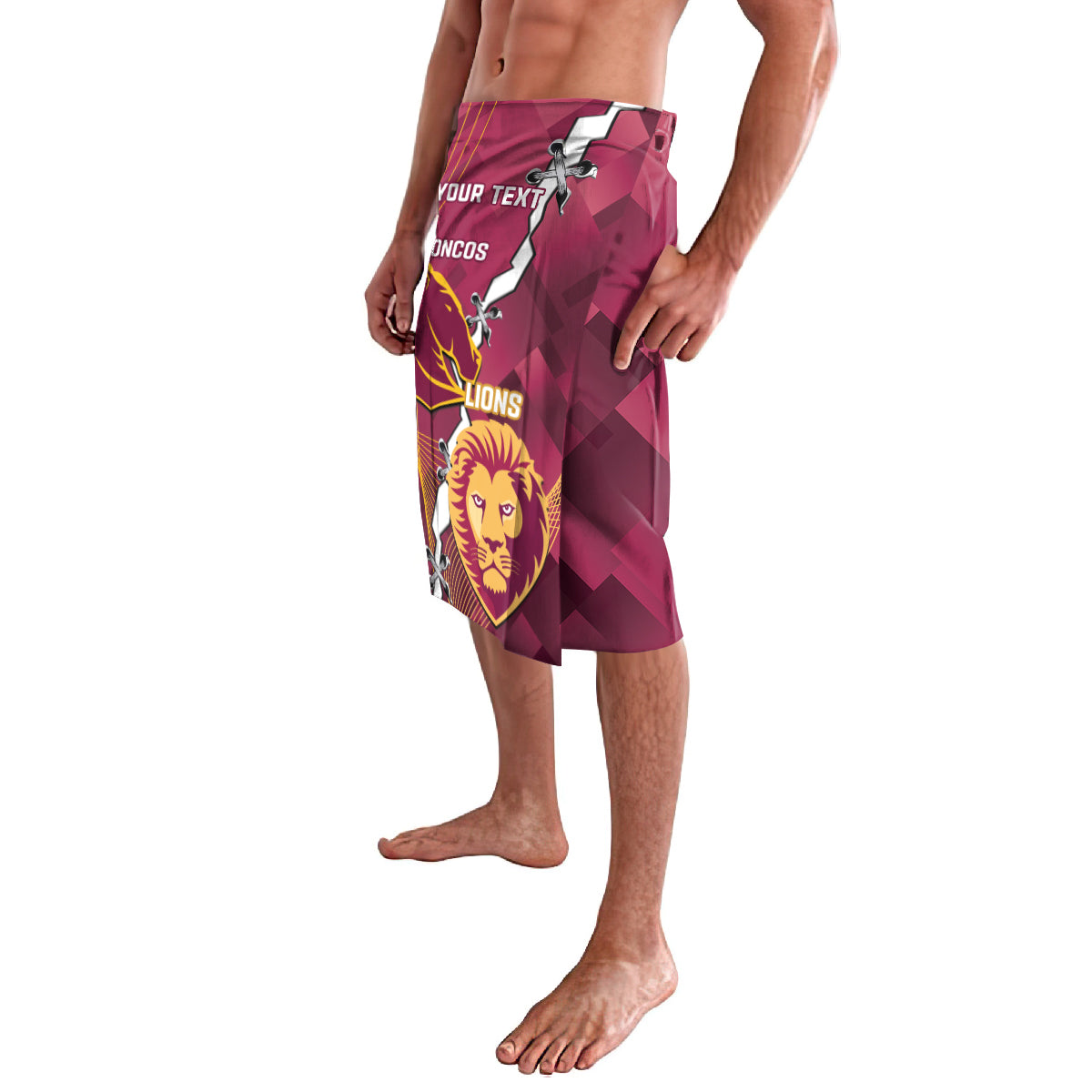 Personalised Lions Football And Broncos Rugby Lavalava Sporty Version
