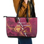 Personalised Lions Football And Broncos Rugby Leather Tote Bag Sporty Version