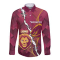 Personalised Lions Football And Broncos Rugby Long Sleeve Button Shirt Sporty Version