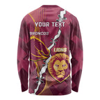 Personalised Lions Football And Broncos Rugby Long Sleeve Shirt Sporty Version