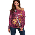 Personalised Lions Football And Broncos Rugby Off Shoulder Sweater Sporty Version