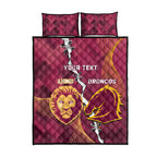 Personalised Lions Football And Broncos Rugby Quilt Bed Set Sporty Version