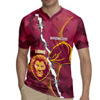 Personalised Lions Football And Broncos Rugby Rugby Jersey Sporty Version