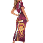 Personalised Lions Football And Broncos Rugby Short Sleeve Bodycon Dress Sporty Version