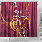 Personalised Lions Football And Broncos Rugby Shower Curtain Sporty Version