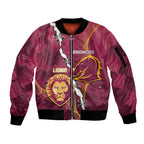Personalised Lions Football And Broncos Rugby Sleeve Zip Bomber Jacket Sporty Version