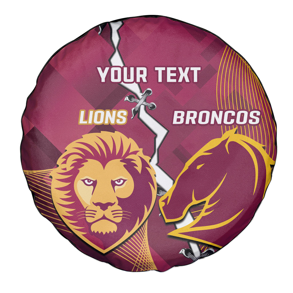 Personalised Lions Football And Broncos Rugby Spare Tire Cover Sporty Version