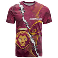 Personalised Lions Football And Broncos Rugby T Shirt Sporty Version