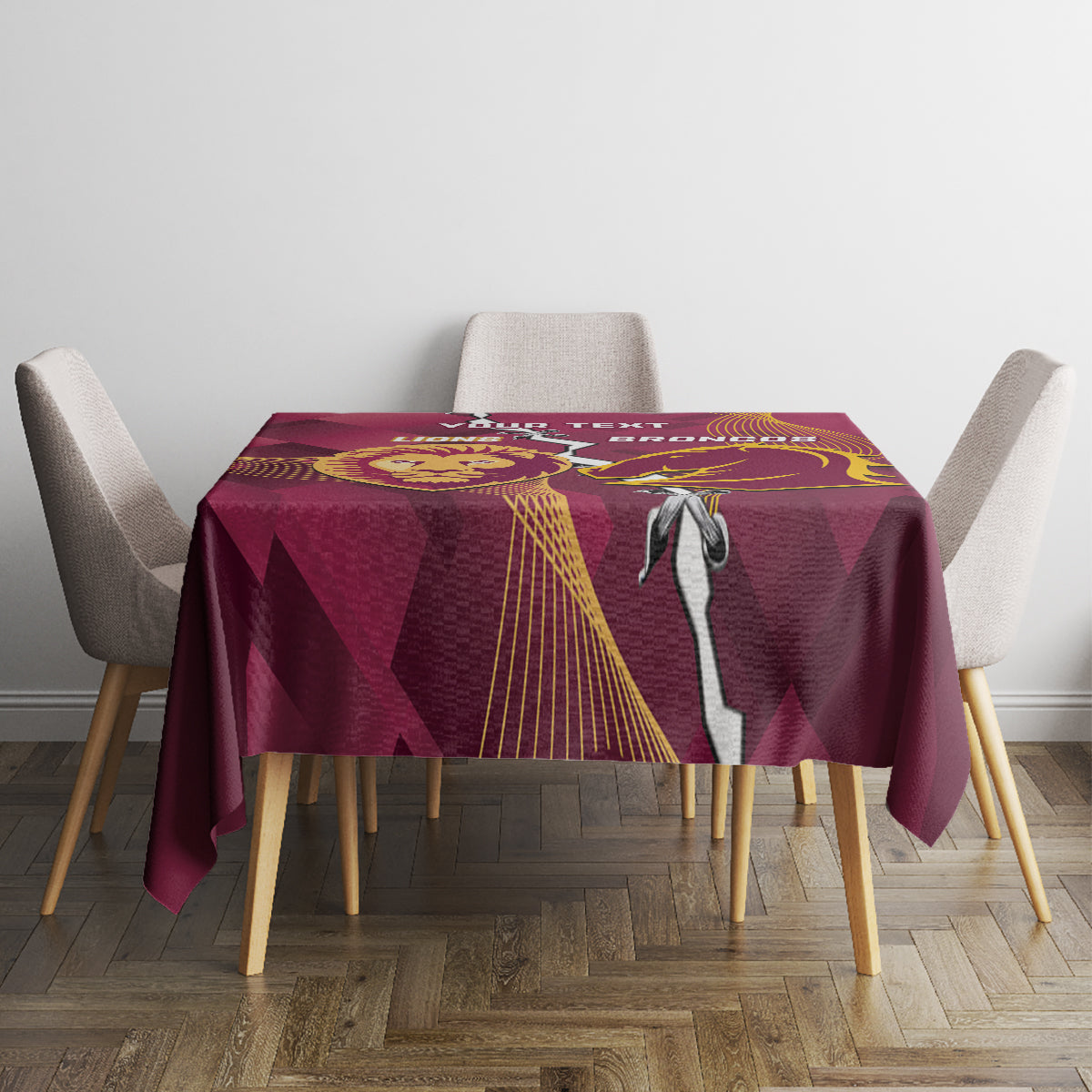 Personalised Lions Football And Broncos Rugby Tablecloth Sporty Version