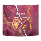Personalised Lions Football And Broncos Rugby Tapestry Sporty Version
