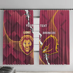 Personalised Lions Football And Broncos Rugby Window Curtain Sporty Version