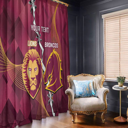 Personalised Lions Football And Broncos Rugby Window Curtain Sporty Version