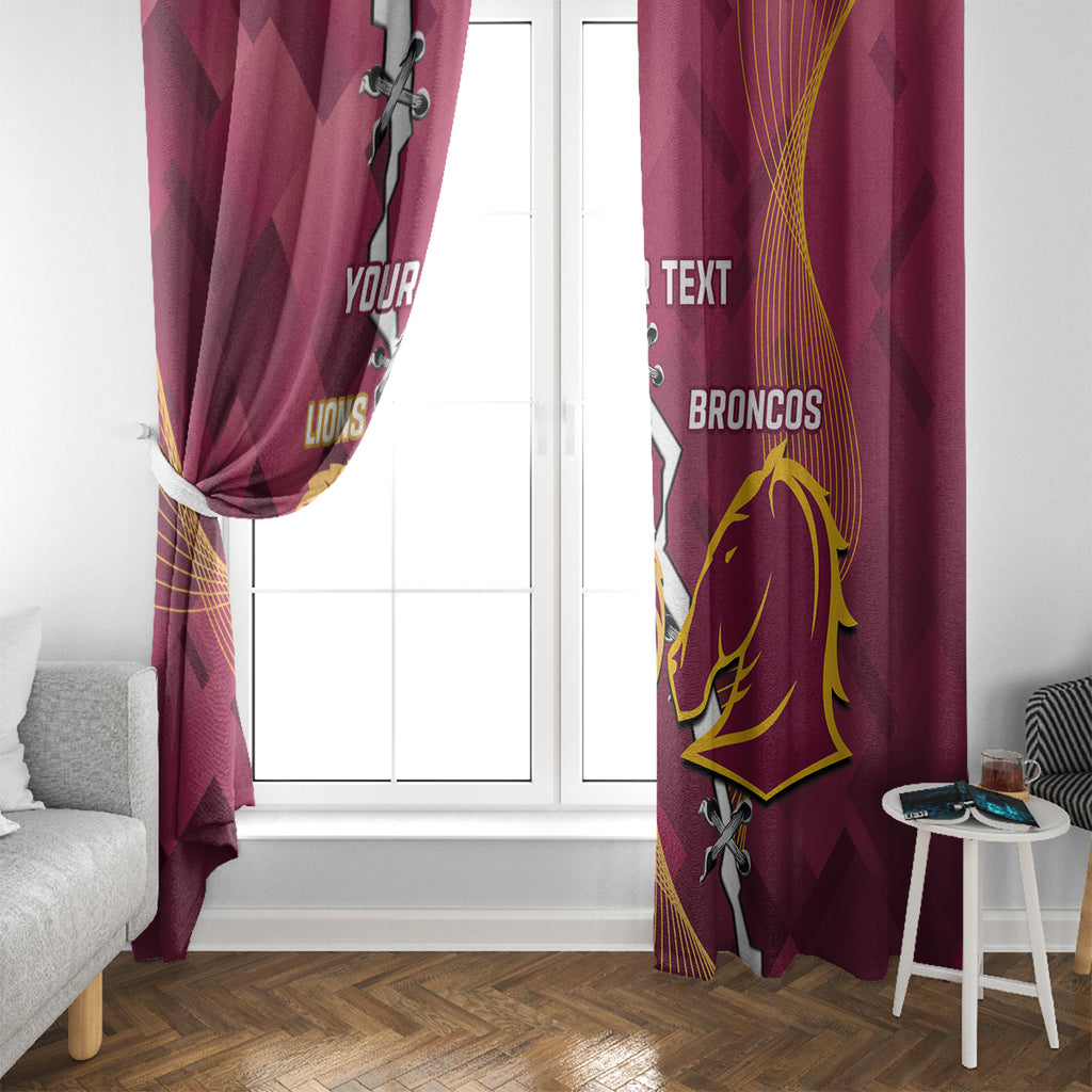 Personalised Lions Football And Broncos Rugby Window Curtain Sporty Version