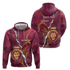 Personalised Lions Football And Broncos Rugby Zip Hoodie Sporty Version