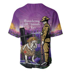 Australia Dog Heroes ANZAC Baseball Jersey Remembering All Animals In War Purple Poppies