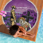Australia Dog Heroes ANZAC Beach Blanket Remembering All Animals In War Purple Poppies