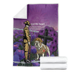 Australia Dog Heroes ANZAC Blanket Remembering All Animals In War Purple Poppies