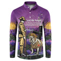 Australia Dog Heroes ANZAC Button Sweatshirt Remembering All Animals In War Purple Poppies