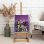Australia Dog Heroes ANZAC Canvas Wall Art Remembering All Animals In War Purple Poppies
