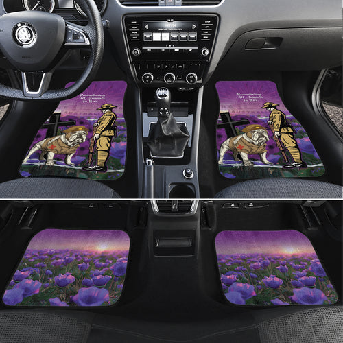 Australia Dog Heroes ANZAC Car Mats Remembering All Animals In War Purple Poppies
