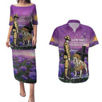 Australia Dog Heroes ANZAC Couples Matching Puletasi and Hawaiian Shirt Remembering All Animals In War Purple Poppies