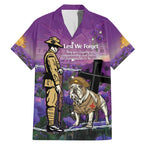 Australia Dog Heroes ANZAC Family Matching Mermaid Dress and Hawaiian Shirt Remembering All Animals In War Purple Poppies