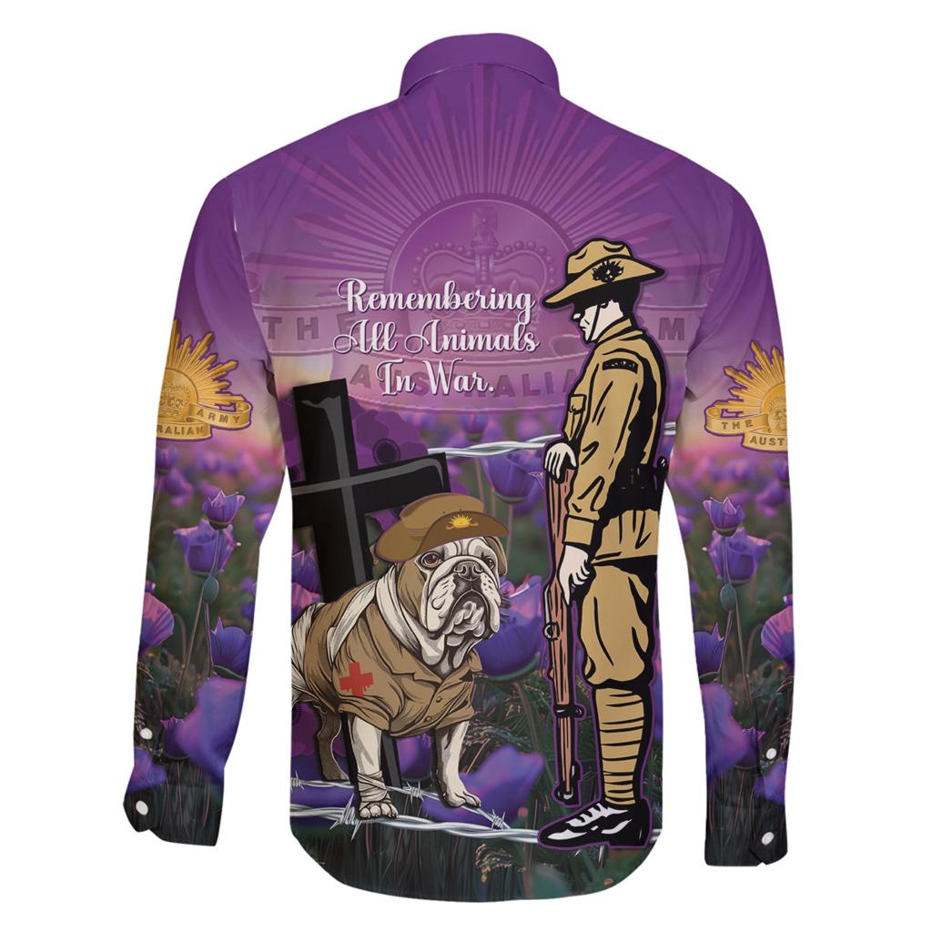 Australia Dog Heroes ANZAC Family Matching Mermaid Dress and Hawaiian Shirt Remembering All Animals In War Purple Poppies