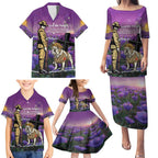 Australia Dog Heroes ANZAC Family Matching Puletasi and Hawaiian Shirt Remembering All Animals In War Purple Poppies