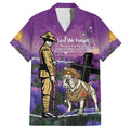 Australia Dog Heroes ANZAC Family Matching Puletasi and Hawaiian Shirt Remembering All Animals In War Purple Poppies